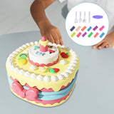 Maxbell Birthday Cake Set Interactive Toy with 12 Clays for Preschool Birthday Gifts Pink