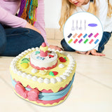 Maxbell Birthday Cake Set Interactive Toy with 12 Clays for Preschool Birthday Gifts Pink