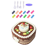 Maxbell Birthday Cake Set Interactive Toy with 12 Clays for Preschool Birthday Gifts Brown