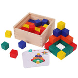 Maxbell Wooden Colors Cube Multicolor Wooden Blocks for Preschool Toddlers Boy Girls