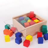 Maxbell Wooden Colors Cube Multicolor Wooden Blocks for Preschool Toddlers Boy Girls