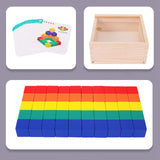 Maxbell Wooden Colors Cube Multicolor Wooden Blocks for Preschool Toddlers Boy Girls