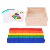 Maxbell Wooden Colors Cube Multicolor Wooden Blocks for Preschool Toddlers Boy Girls