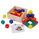 Maxbell Wooden Colors Cube Multicolor Wooden Blocks for Preschool Toddlers Boy Girls