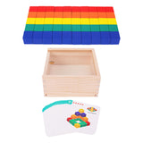 Maxbell Wooden Colors Cube Multicolor Wooden Blocks for Preschool Toddlers Boy Girls