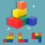 Maxbell Wooden Colors Cube Multicolor Wooden Blocks for Preschool Toddlers Boy Girls