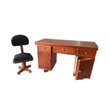 Maxbell Dollhouse Miniature Office Table and Chair Set for Kids Pretend Play Diorama