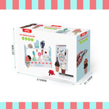 Maxbell Wooden Ice Cream Set with Wooden Stand Food Toys Set for Children Kids Gifts