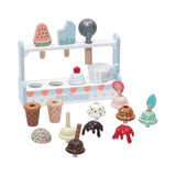 Maxbell Wooden Ice Cream Set with Wooden Stand Food Toys Set for Children Kids Gifts