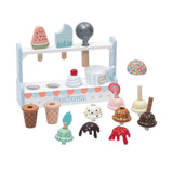 Maxbell Wooden Ice Cream Set with Wooden Stand Food Toys Set for Children Kids Gifts