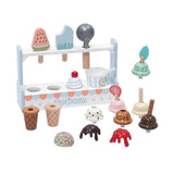 Maxbell Wooden Ice Cream Set with Wooden Stand Food Toys Set for Children Kids Gifts