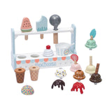 Maxbell Wooden Ice Cream Set with Wooden Stand Food Toys Set for Children Kids Gifts