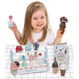 Maxbell Wooden Ice Cream Set with Wooden Stand Food Toys Set for Children Kids Gifts