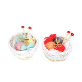 Maxbell 1/12 Dollhouse Woolen Yarn in Basket Miniature for Dollhouse Decor Ornaments blue