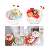 Maxbell 1/12 Dollhouse Woolen Yarn in Basket Miniature for Dollhouse Decor Ornaments blue
