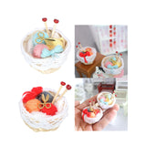 Maxbell 1/12 Dollhouse Woolen Yarn in Basket Miniature for Dollhouse Decor Ornaments blue
