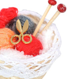Maxbell 1/12 Dollhouse Woolen Yarn in Basket Miniature for Dollhouse Decor Ornaments red