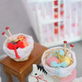 Maxbell 1/12 Dollhouse Woolen Yarn in Basket Miniature for Dollhouse Decor Ornaments red