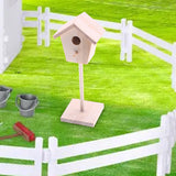 Maxbell 1/12 Mini Fairy Garden Dollhouse Birdhouse Handmade for Garden Outdoor Patio