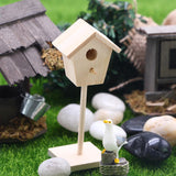 Maxbell 1/12 Mini Fairy Garden Dollhouse Birdhouse Handmade for Garden Outdoor Patio