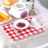 Maxbell 1/12 Scale Dollhouse Placemat Tableware Dining Table Mat DIY Scene Accessory