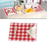 Maxbell 1/12 Scale Dollhouse Placemat Tableware Dining Table Mat DIY Scene Accessory