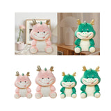 Maxbell 2024 New Year Stuffed Animal Doll Dragon Plush Toy for Bedroom Desktop Decor 25cm Pink