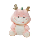 Maxbell 2024 New Year Stuffed Animal Doll Dragon Plush Toy for Bedroom Desktop Decor 25cm Pink