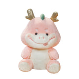 Maxbell 2024 New Year Stuffed Animal Doll Dragon Plush Toy for Bedroom Desktop Decor 25cm Pink