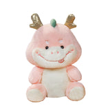 Maxbell 2024 New Year Stuffed Animal Doll Dragon Plush Toy for Bedroom Desktop Decor 25cm Pink