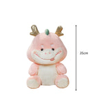 Maxbell 2024 New Year Stuffed Animal Doll Dragon Plush Toy for Bedroom Desktop Decor 35cm Pink