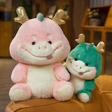 Maxbell 2024 New Year Stuffed Animal Doll Dragon Plush Toy for Bedroom Desktop Decor 35cm Pink