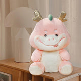 Maxbell 2024 New Year Stuffed Animal Doll Dragon Plush Toy for Bedroom Desktop Decor 35cm Pink