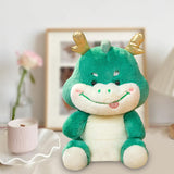 Maxbell 2024 New Year Stuffed Animal Doll Dragon Plush Toy for Bedroom Desktop Decor 25cm Green