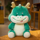 Maxbell 2024 New Year Stuffed Animal Doll Dragon Plush Toy for Bedroom Desktop Decor 25cm Green