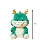 Maxbell 2024 New Year Stuffed Animal Doll Dragon Plush Toy for Bedroom Desktop Decor 35cm Green