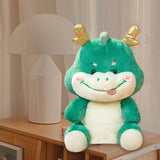Maxbell 2024 New Year Stuffed Animal Doll Dragon Plush Toy for Bedroom Desktop Decor 35cm Green