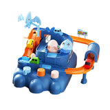 Maxbell Race Track Car Toy Rail Train Toy Vehicle Puzzle Car Track Playsets for Kids 4 Cars