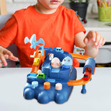 Maxbell Race Track Car Toy Rail Train Toy Vehicle Puzzle Car Track Playsets for Kids 4 Cars