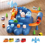 Maxbell Race Track Car Toy Rail Train Toy Vehicle Puzzle Car Track Playsets for Kids 4 Cars