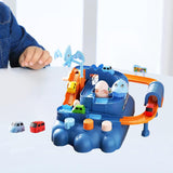 Maxbell Race Track Car Toy Rail Train Toy Vehicle Puzzle Car Track Playsets for Kids 6 Cars