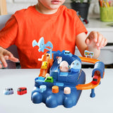 Maxbell Race Track Car Toy Rail Train Toy Vehicle Puzzle Car Track Playsets for Kids 6 Cars