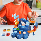 Maxbell Race Track Car Toy Rail Train Toy Vehicle Puzzle Car Track Playsets for Kids 8 Cars