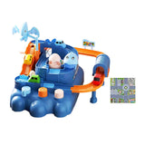 Maxbell Race Track Car Toy Rail Train Toy Vehicle Puzzle Car Track Playsets for Kids 4 Cars Route Paper