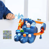 Maxbell Race Track Car Toy Rail Train Toy Vehicle Puzzle Car Track Playsets for Kids 4 Cars Route Paper