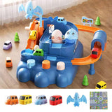 Maxbell Race Track Car Toy Rail Train Toy Vehicle Puzzle Car Track Playsets for Kids 4 Cars Route Paper