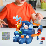 Maxbell Race Track Car Toy Rail Train Toy Vehicle Puzzle Car Track Playsets for Kids 6 Cars Route Paper