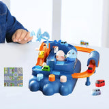 Maxbell Race Track Car Toy Rail Train Toy Vehicle Puzzle Car Track Playsets for Kids 6 Cars Route Paper