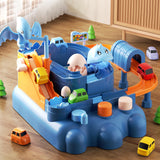 Maxbell Race Track Car Toy Rail Train Toy Vehicle Puzzle Car Track Playsets for Kids 8 Cars Route Paper