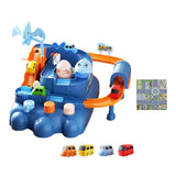 Maxbell Race Track Car Toy Rail Train Toy Vehicle Puzzle Car Track Playsets for Kids 8 Cars Route Paper